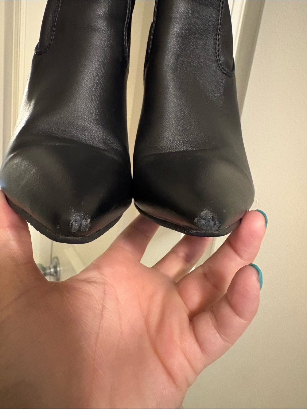 Women's Black Over-the-Knee Stiletto Boots - Picture 5 of 7
